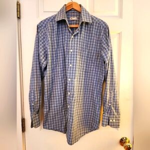 Peter Millar cotton long sleeve casual plaid button shirt size medium